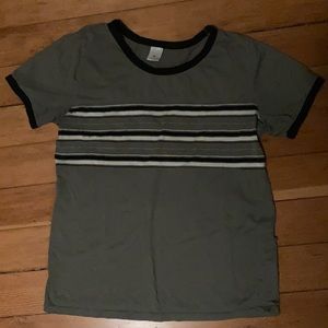 Olive Green Striped T-Shirt